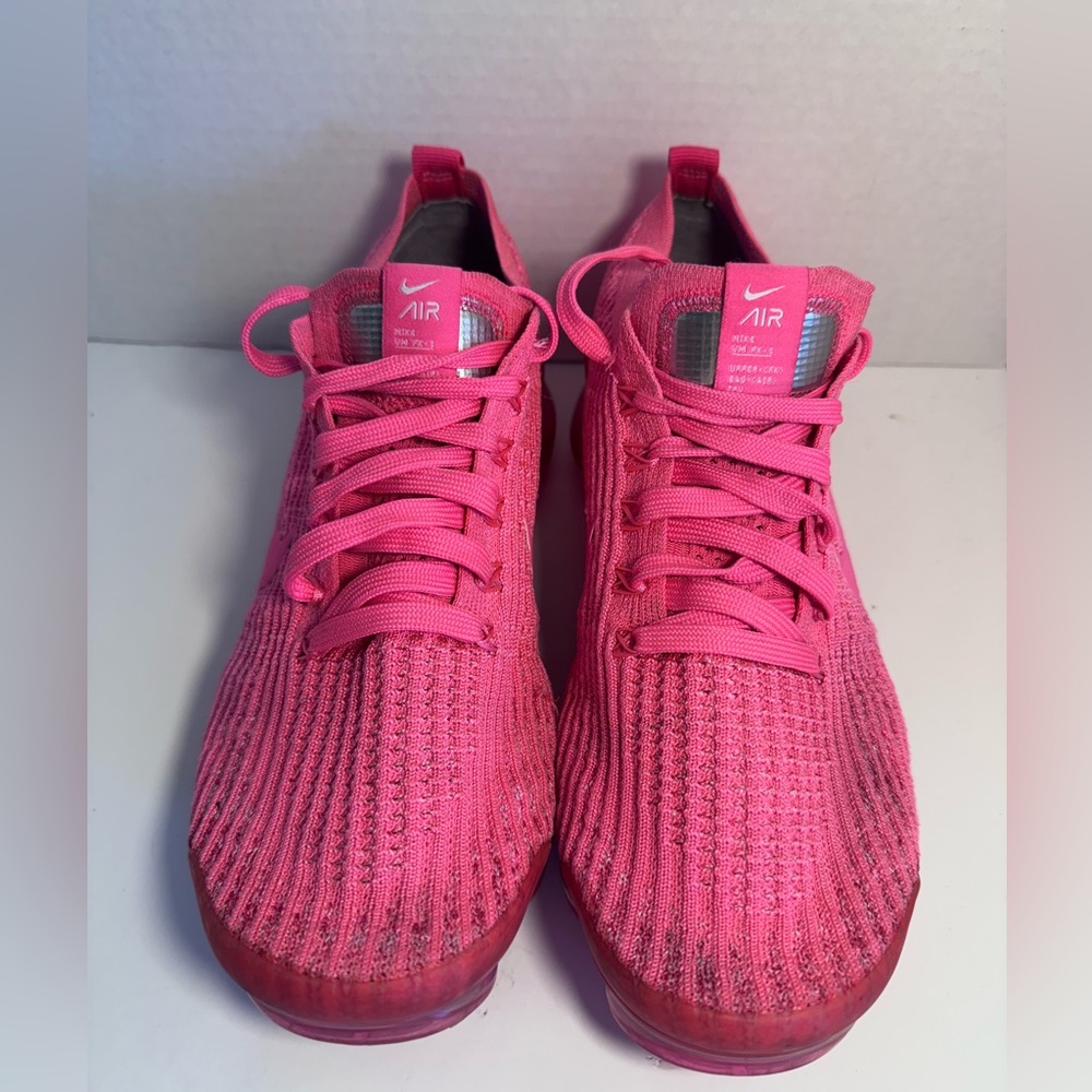 Nike Pink Flyknit Athletic Shoes with VaporMax Cushioning
